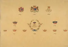 Sheet of Monogram Designs, 19th century. Creator: Anon