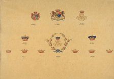 Sheet of Monogram Designs, 19th century. Creator: Anon