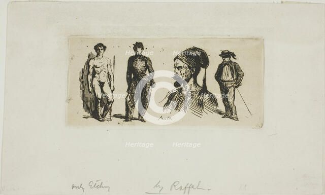 Sheet of Skteches, 1829. Creator: Auguste Raffet.