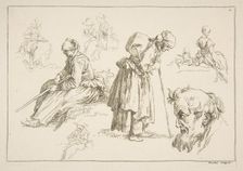 Sheet of Sketches, 1753. Creator: Francois Boucher