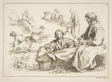 Sheet of Sketches, 1753. Creator: Francois Boucher