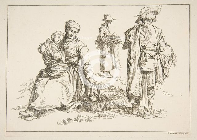 Sheet of Sketches, 1753. Creator: Francois Boucher.