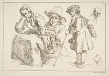 Sheet of Sketches, 1753. Creator: Francois Boucher