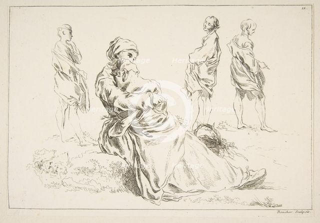 Sheet of Sketches, 1753. Creator: Francois Boucher.