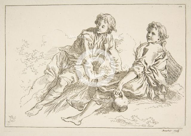 Sheet of Sketches, 1753. Creator: Francois Boucher.