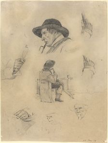 Sheet of Sketches, 1877. Creator: Lovis Corinth