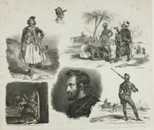 Sheet of Sketches, 1828. Creator: Auguste Raffet