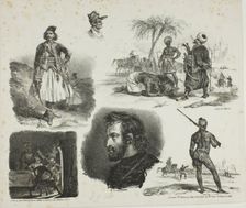 Sheet of Sketches, 1828. Creator: Auguste Raffet