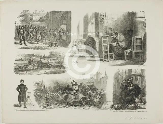 Sheet of Sketches, 1828. Creator: Auguste Raffet.