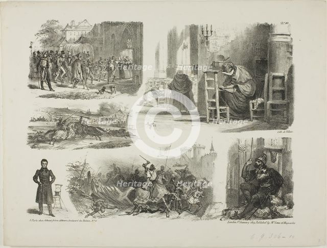 Sheet of Sketches, 1828. Creator: Auguste Raffet.