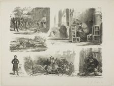 Sheet of Sketches, 1828. Creator: Auguste Raffet