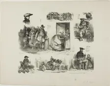 Sheet of Sketches, 1828. Creator: Auguste Raffet