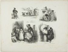 Sheet of Sketches, 1828. Creator: Auguste Raffet