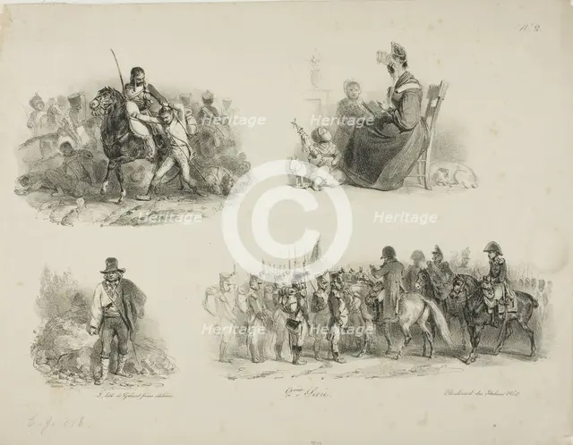 Sheet of Sketches, 1829–30. Creator: Auguste Raffet.
