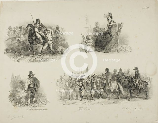 Sheet of Sketches, 1829–30. Creator: Auguste Raffet.