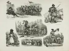 Sheet of Sketches, 1829. Creator: Auguste Raffet