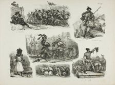 Sheet of Sketches, 1829. Creator: Auguste Raffet