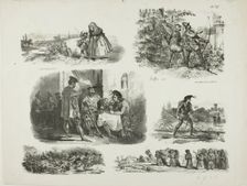 Sheet of Sketches, 1829. Creator: Auguste Raffet