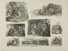 Sheet of Sketches, 1829. Creator: Auguste Raffet