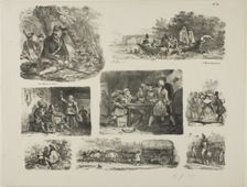 Sheet of Sketches, 1829. Creator: Auguste Raffet