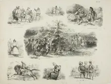 Sheet of Sketches, 1829. Creator: Auguste Raffet