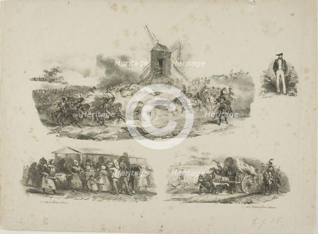 Sheet of Sketches, 1829. Creator: Auguste Raffet.