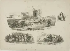 Sheet of Sketches, 1829. Creator: Auguste Raffet