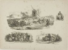 Sheet of Sketches, 1829. Creator: Auguste Raffet