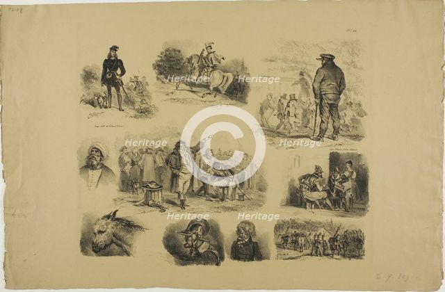Sheet of Sketches, 1829. Creator: Auguste Raffet.