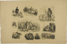 Sheet of Sketches, 1829. Creator: Auguste Raffet