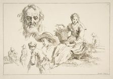 Sheet of Sketches, ca. 1735. Creator: Francois Boucher