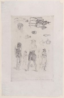 Sheet of sketches (Feuille de Croquis), 1868. Creator: Jean Baptiste Edouard Detaille