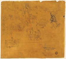 Sheet of Sketches of Mythological Subjects, 1700-1799. Creator: Thomas Stothard