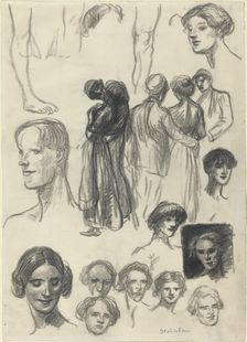 Sheet of Sketches, late 19th-early 20th century. Creator: Theophile Alexandre Steinlen