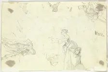 Sheet of Sketches: Men and Women, n.d. Creator: Pierre Antoine Mongin