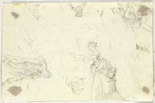 Sheet of Sketches: Men and Women, n.d. Creator: Pierre Antoine Mongin