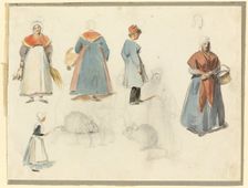 Sheet of Sketches: Men, Women and Mice, n.d. Creator: Auguste Raffet
