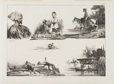 Sheet of Sketches, No. 3, c. 1830. Creator: Alexandre Gabriel Descamps