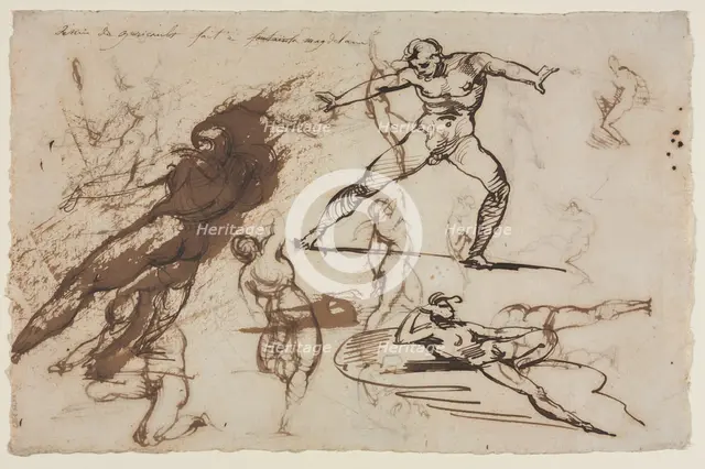 Sheet of Sketches (recto), 1819. Creator: Théodore Géricault (French, 1791-1824).