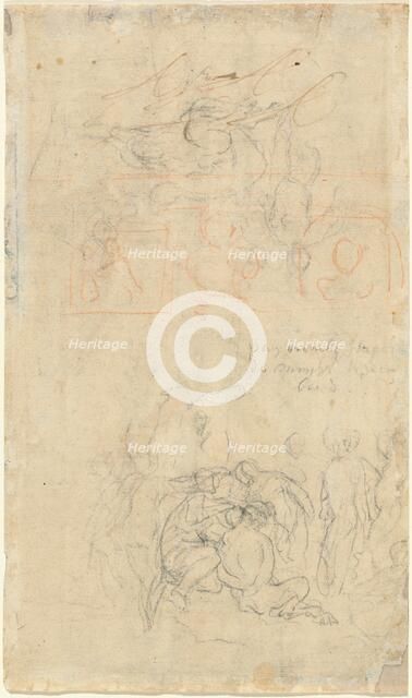 Sheet of Studies with the Drunken Pan and Nymphs [verso]. Creator: Jacob Jordaens.