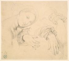 Sheet of Studies with the Head of the Fornarina and Hands of Madame de Senonnes, 1814/16. Creator: Jean-Auguste-Dominique Ingres