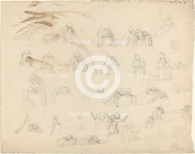 Sheet of Studies. Creator: John Flaxman.