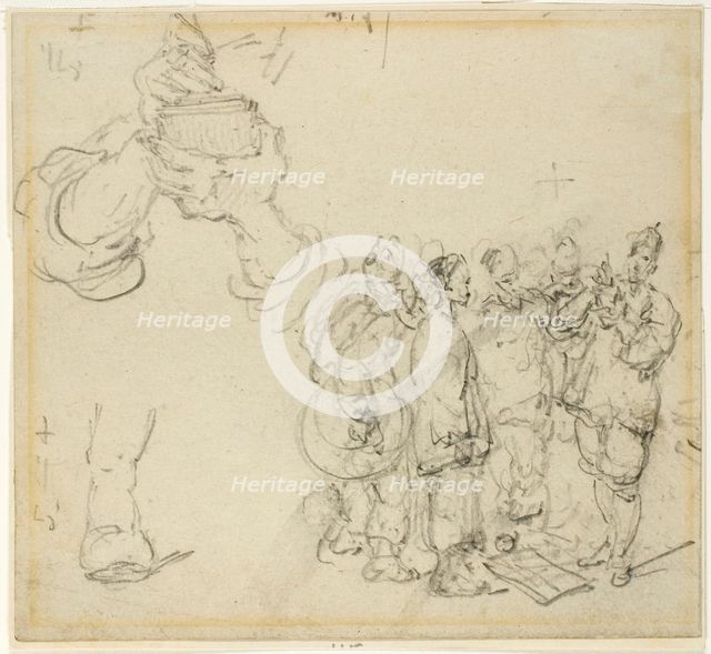 Sheet of Studies: Hands and Group of Oriental Figures, n.d. Creator: George Chinnery.