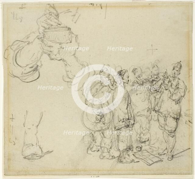 Sheet of Studies: Hands and Group of Oriental Figures, n.d. Creator: George Chinnery.