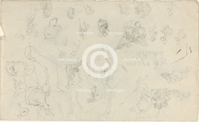 Sheet of Studies [recto and verso]. Creator: John Flaxman.