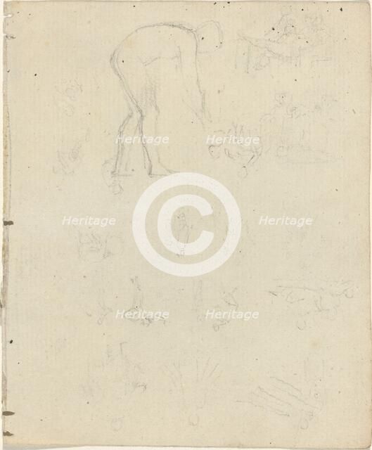 Sheet of Studies [recto and verso]. Creator: John Flaxman.