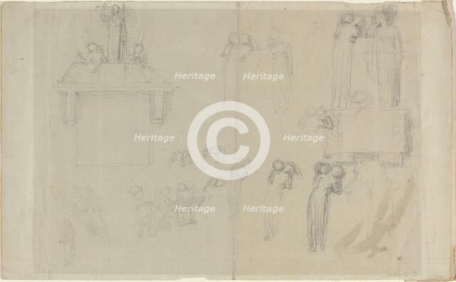 Sheet of Studies [recto and verso]. Creator: John Flaxman.