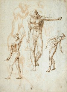 Sheet of Studies (recto and verso) (image 1 of 2), Mid-16th century. Creator: Unknown