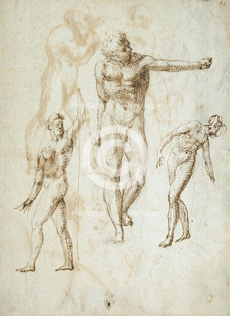 Sheet of Studies (recto and verso) (image 1 of 2), Mid-16th century. Creator: Unknown.