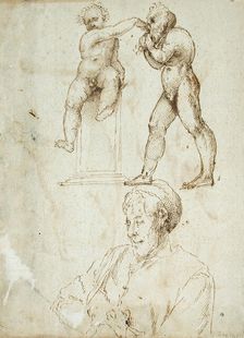 Sheet of Studies (recto and verso) (image 2 of 2), Mid-16th century. Creator: Unknown